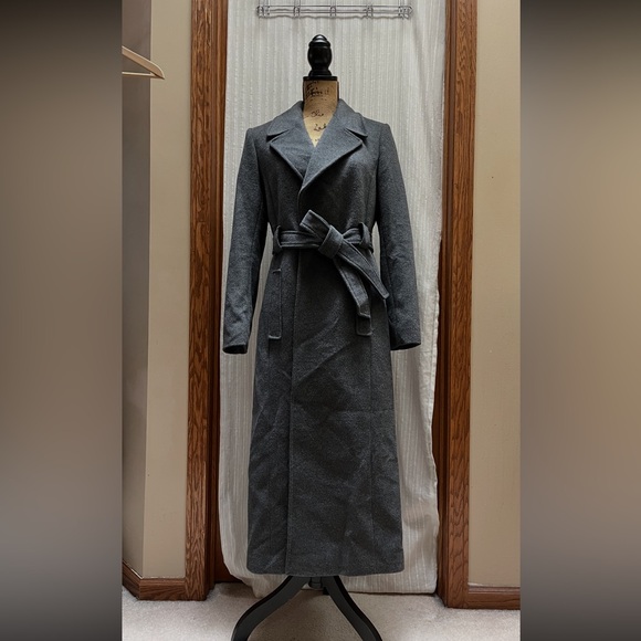 Lauren Ralph Luaren Wool Blend Belted Wrap Coat In Light Heather Size 6 - Picture 2 of 11
